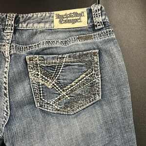 Rock & Roll Cowgirl Blue Straight Leg Capri Pants